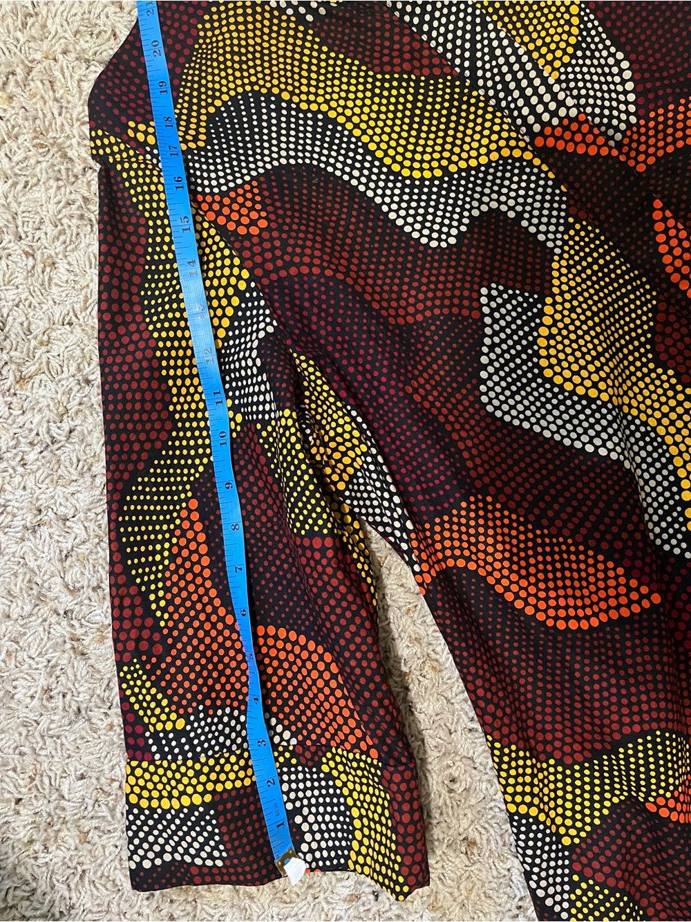 Zuri 100% Cotton Made in Kenya Wax Print Pointillism Abstract Shirt Dress XL - Picture 4 of 8